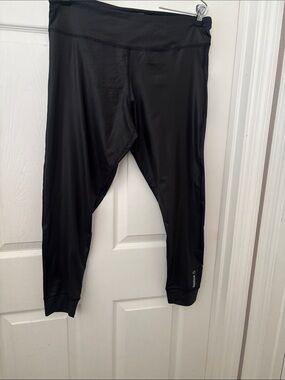Reebok Black Leggings with Red Logo